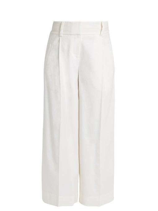 High-rise linen-blend culottes