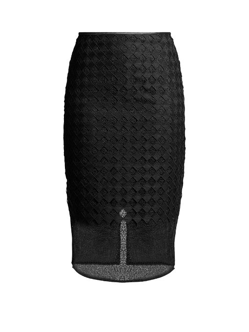 Diamond and Twig-lace pencil skirt