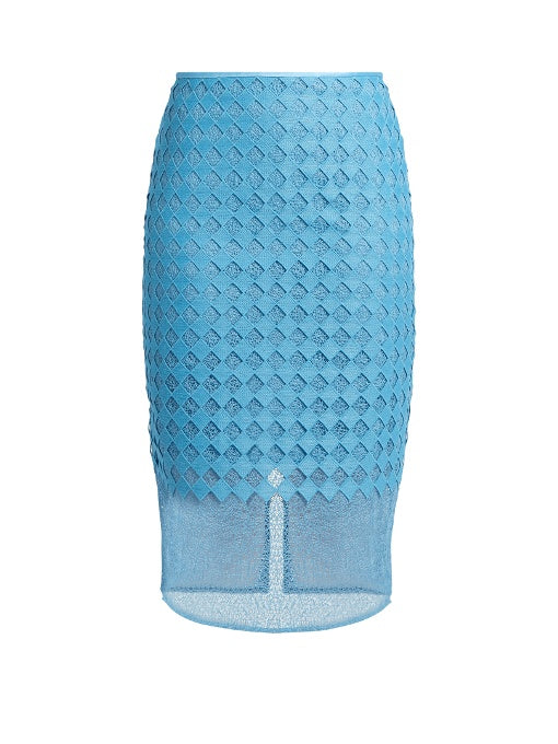 Diamond and Twig-lace pencil skirt