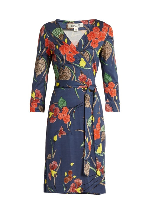 V-neck silk-jersey wrap dress