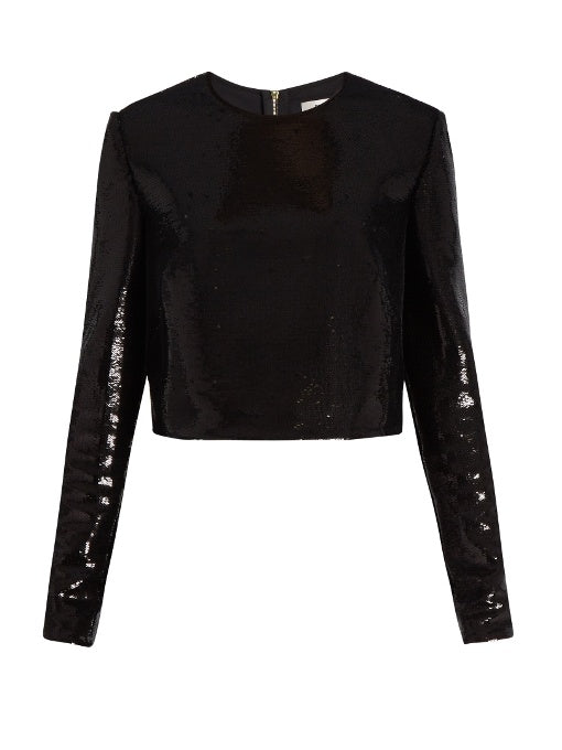 Zip-back sequinned top