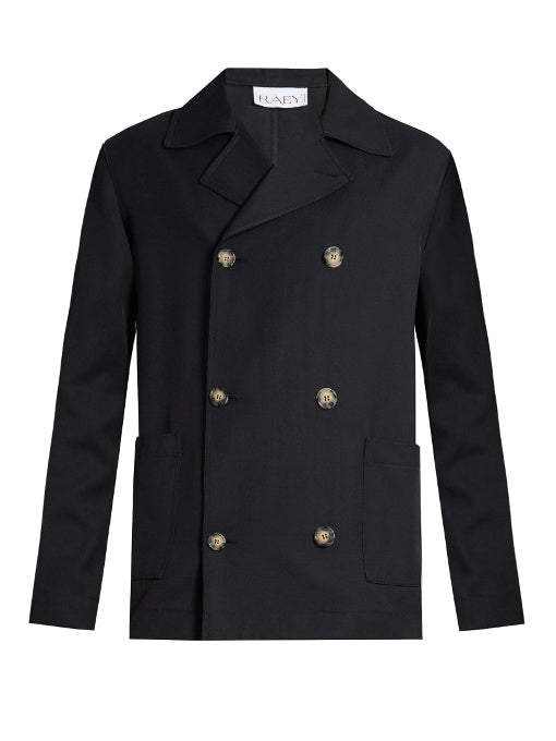 Double-breasted twill jacket
