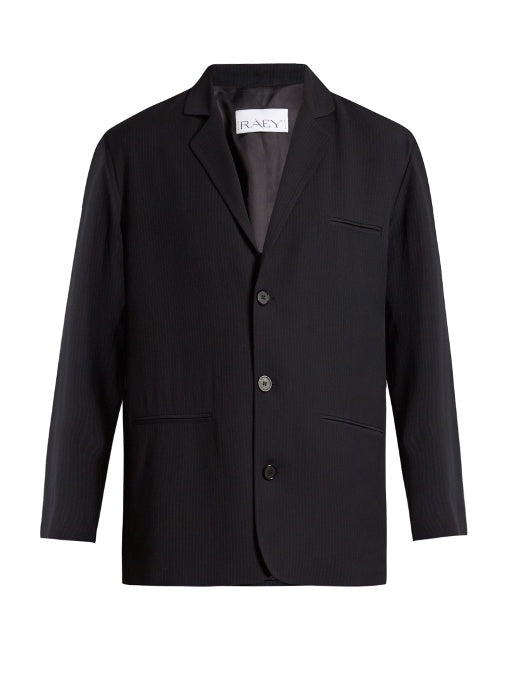 Soft-tailored pinstriped blazer