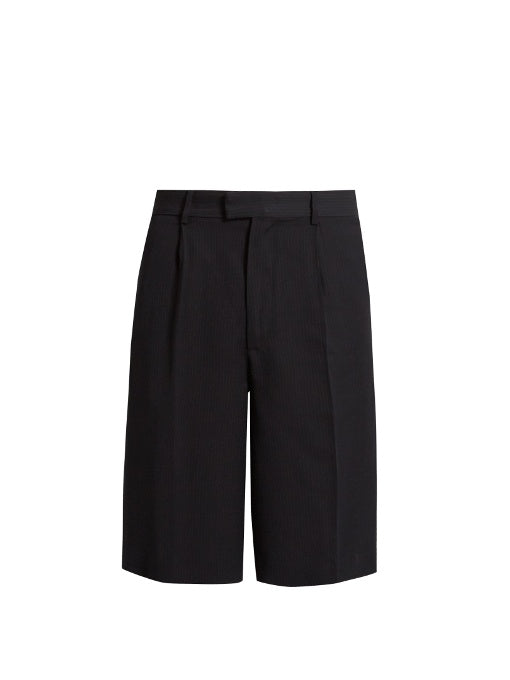 Soft-tailored pinstriped shorts
