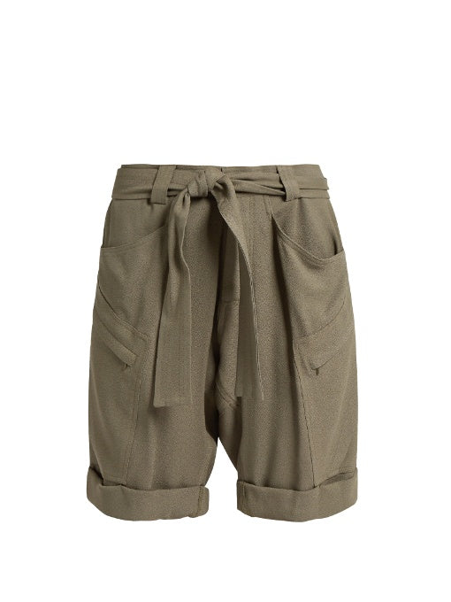 Combat crepe shorts