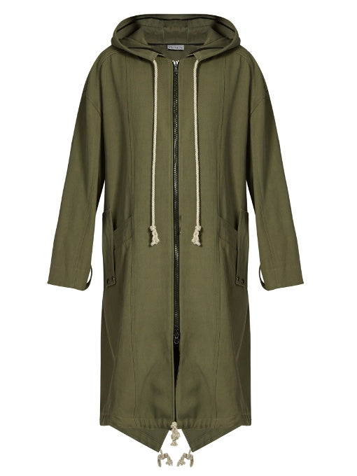 Panelled twill parka