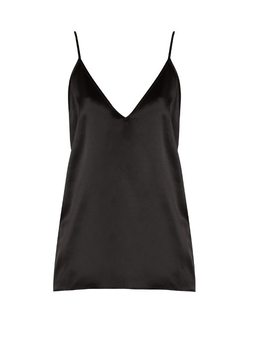 V-neck silk-satin cami top