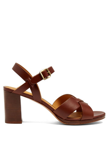 Opera block-heel leather sandals