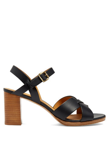 Opera block-heel leather sandals