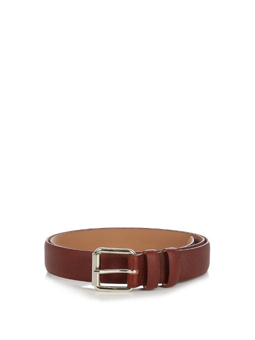 Paris pebbled-leather belt
