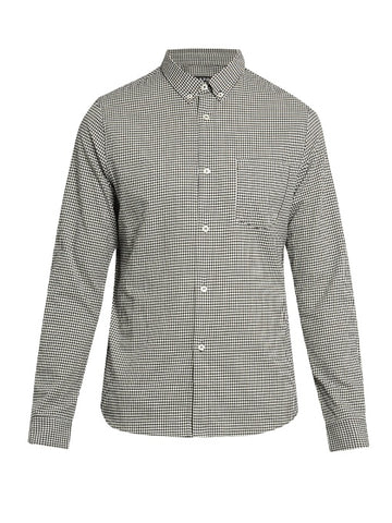 Clift micro-checked cotton shirt