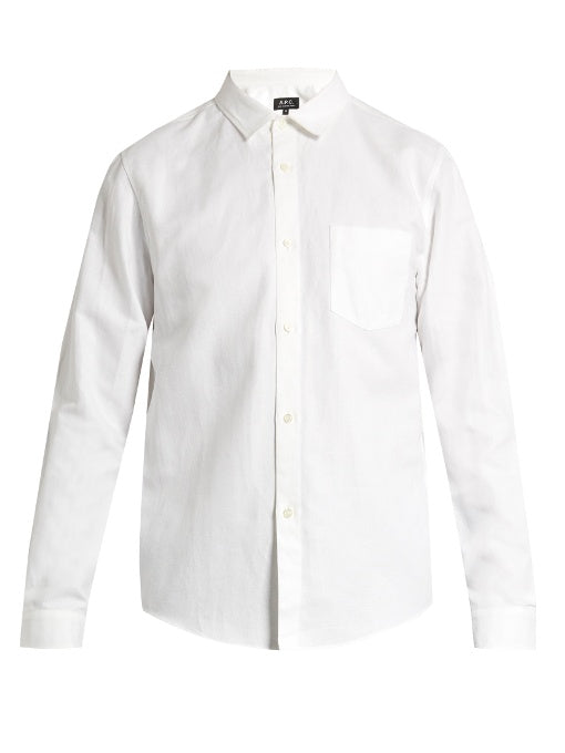 Milan linen and cotton-blend shirt