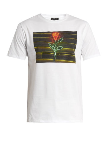 La Rose-print cotton T-shirt