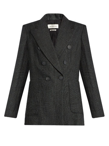 Janey Prince of Wales-checked linen blazer