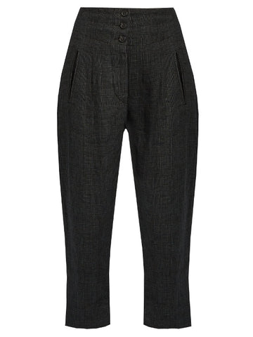 Jaz Prince of Wales-checked linen trousers