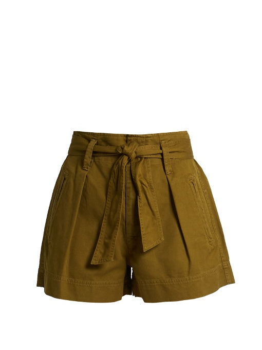 Oscar tie-waist cotton shorts