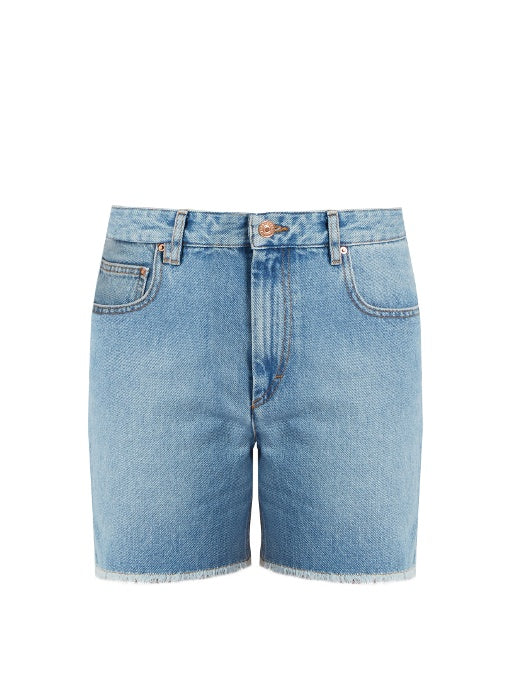 Cedar frayed-hem denim shorts