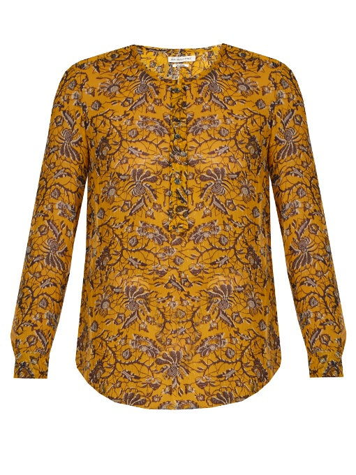 Boden floral-print silk-chiffon blouse
