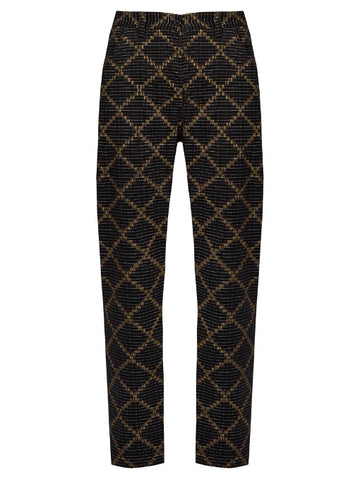 Janelle geometric-print trousers