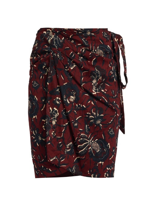 Jayda floral-print cotton skirt