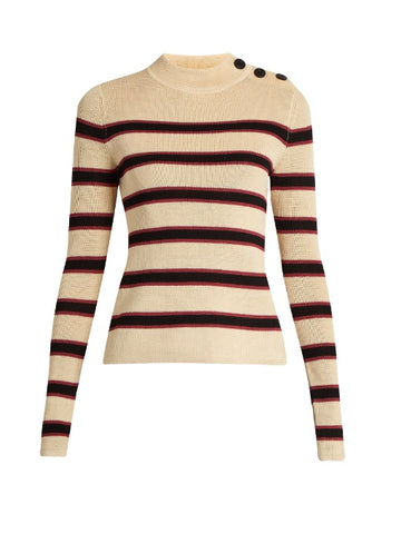 Devona striped long-sleeved top