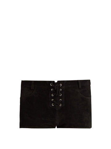 Danton suede lace-up shorts