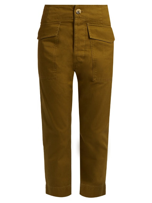 Oaklyn tapered cotton cropped trousers