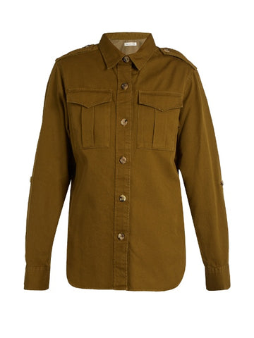 Obrain cotton-gabardine military shirt
