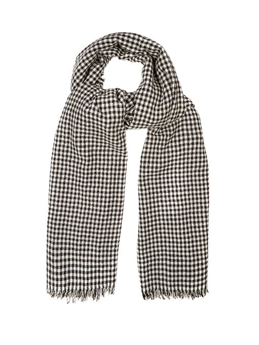 Ascah hound's-tooth wool scarf