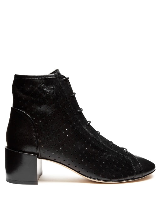Mable perforated leather ankle boots