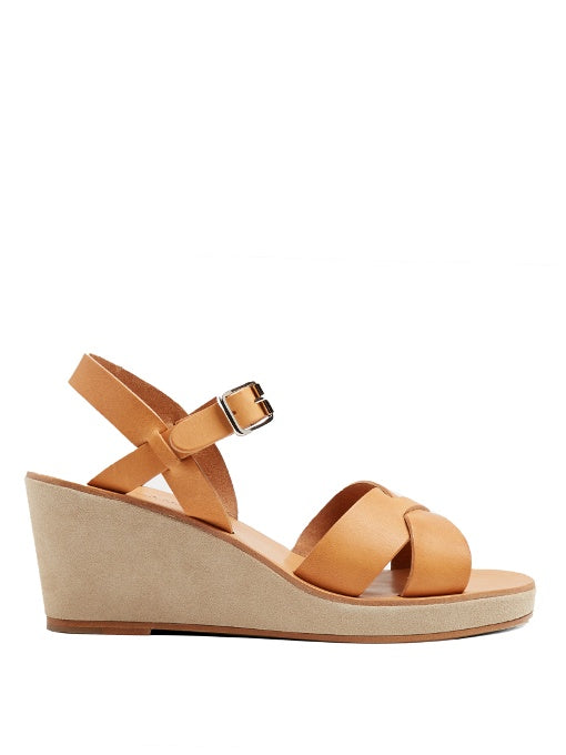 Classic leather and suede wedges