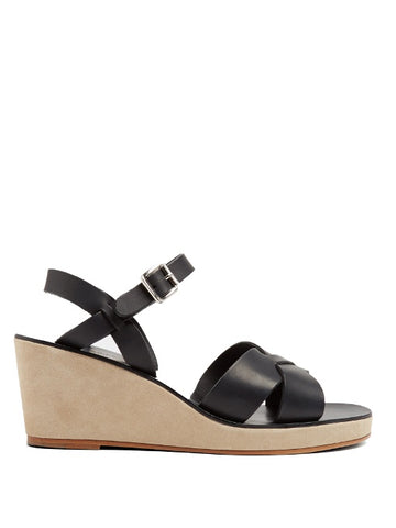 Classic leather and suede wedges