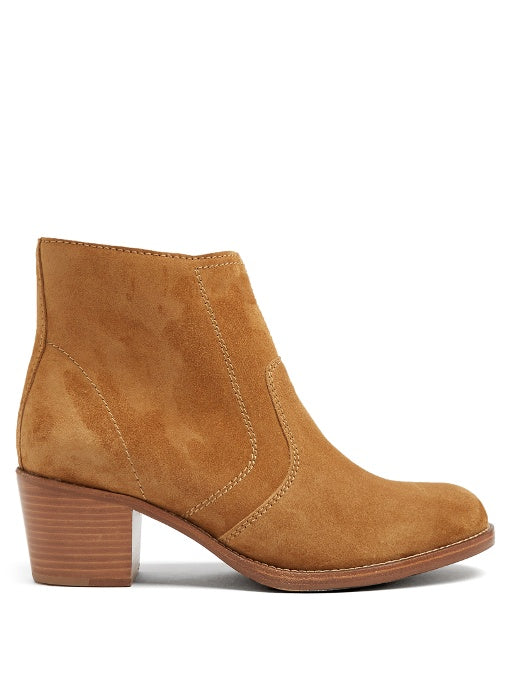 Cowboy suede ankle boots