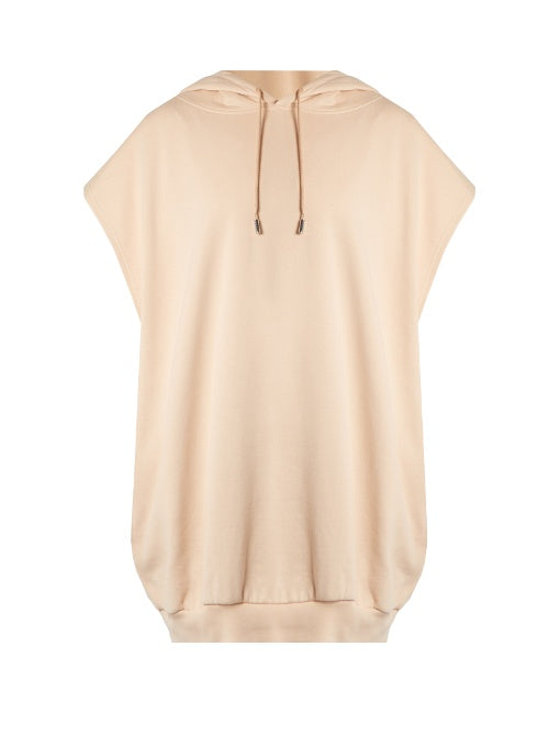Leni sleeveless hooded cotton sweatshirt