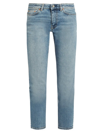 Row mid-rise slim-leg cropped jeans