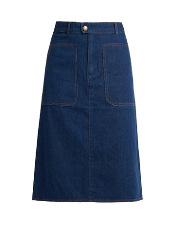 Nevada cotton-denim skirt