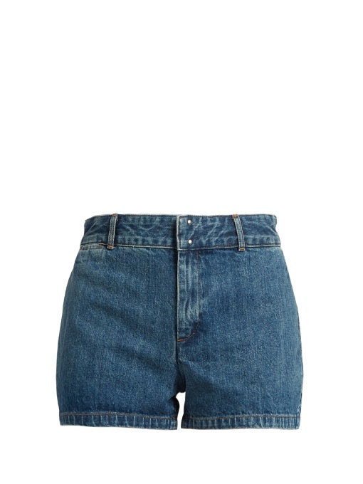 Mini cotton-denim shorts