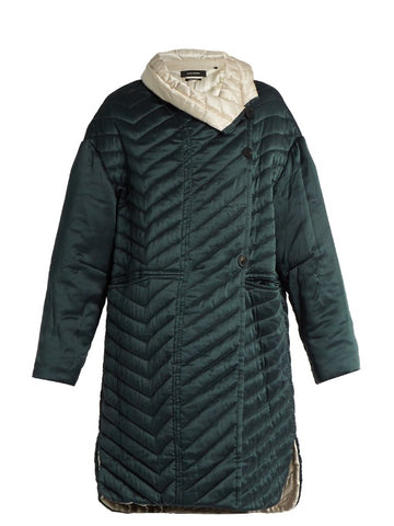 Howell bi-colour padded silk coat