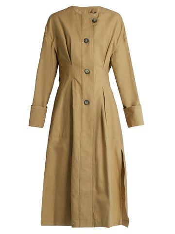 Slater cotton and linen-blend trench coat