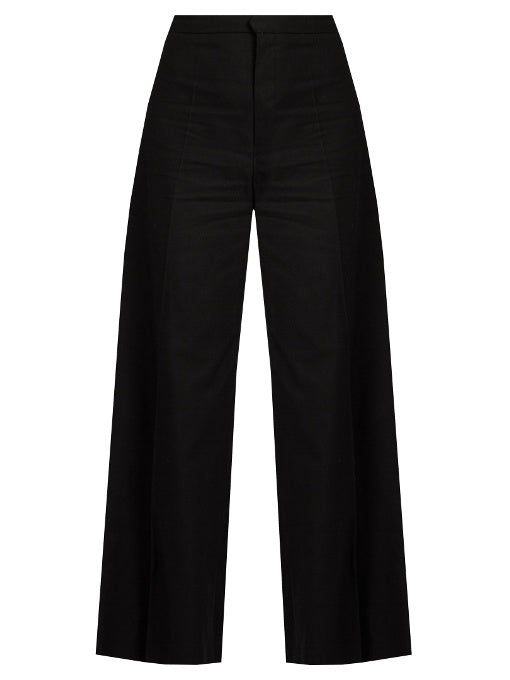 Spanel wide-leg cotton-blend cropped trousers