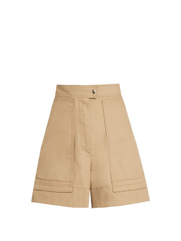 Trey high-waisted cotton shorts