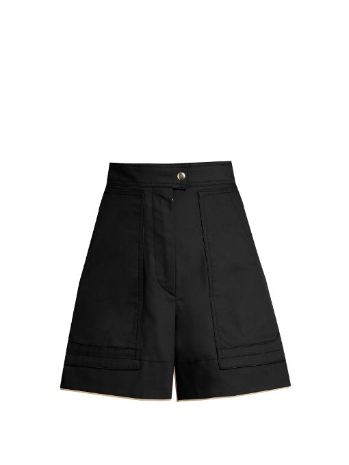 Trey high-waisted cotton shorts