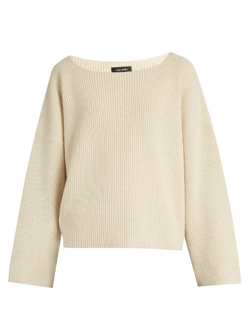 Fly scoop-neck cotton and wool-blend sweater