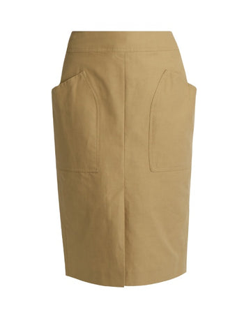 Stanton patch-pocket cotton-blend skirt