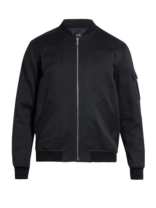 Alain cotton and linen-blend bomber jacket