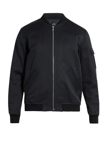 Alain cotton and linen-blend bomber jacket