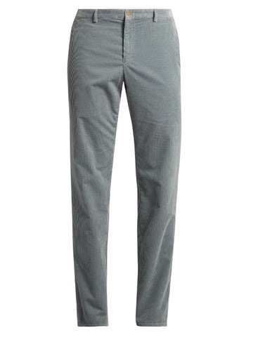 Slim-leg cotton-corduroy trousers