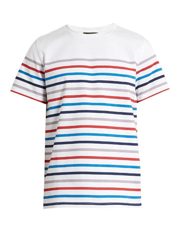 Striped crew-neck cotton T-shirt