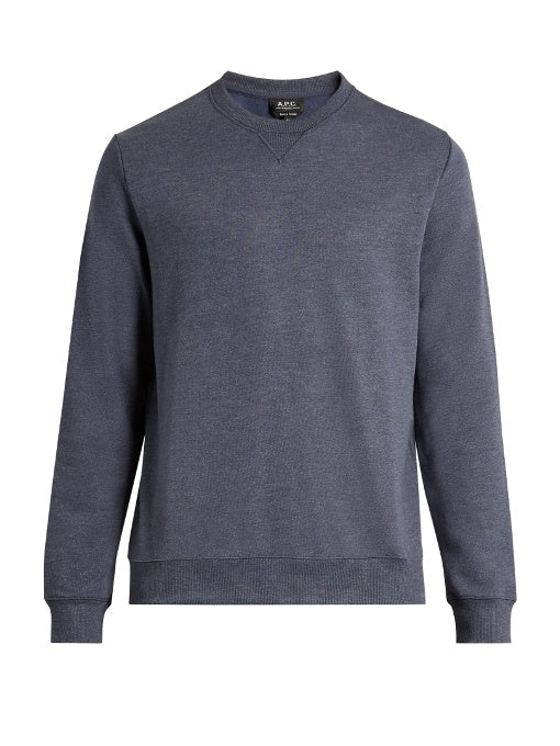 Crew-neck cotton-blend sweater