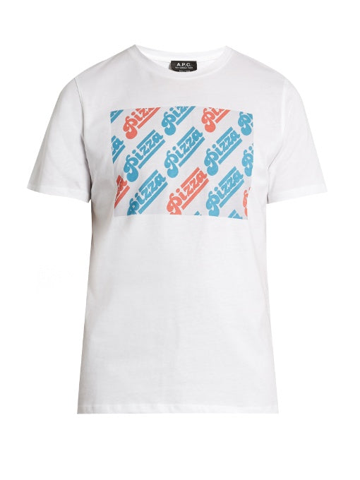 Pizza-print cotton-jersey T-Shirt